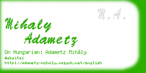mihaly adametz business card